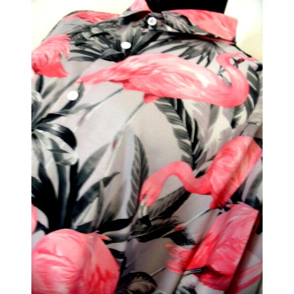 Men’s Hawalili Pink Flamingos Hawaiian Short Sleeve  Colorful Shirt.sz 4xl - Picture 7 of 12